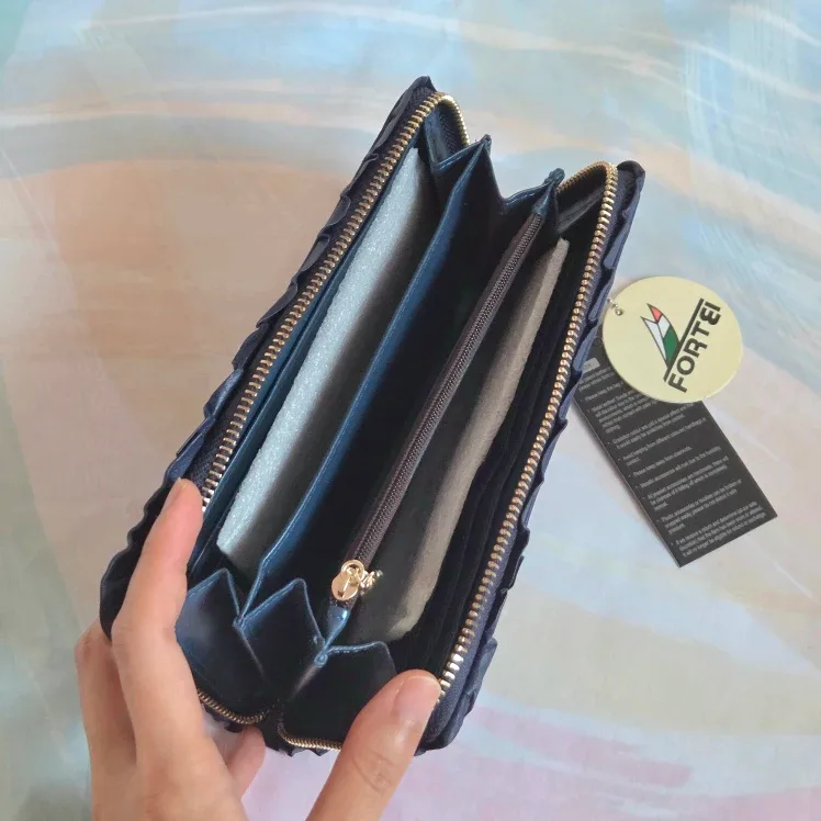 🆕Ruffle Navy Blue Long Wallet image indicator(4)