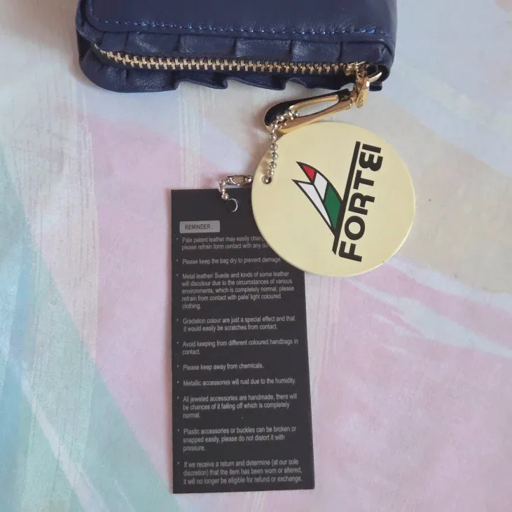 🆕Ruffle Navy Blue Long Wallet image indicator(5)