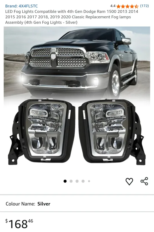 LED Fog Lights Compatible with 4th Gen Dodge Ram image indicator(4)