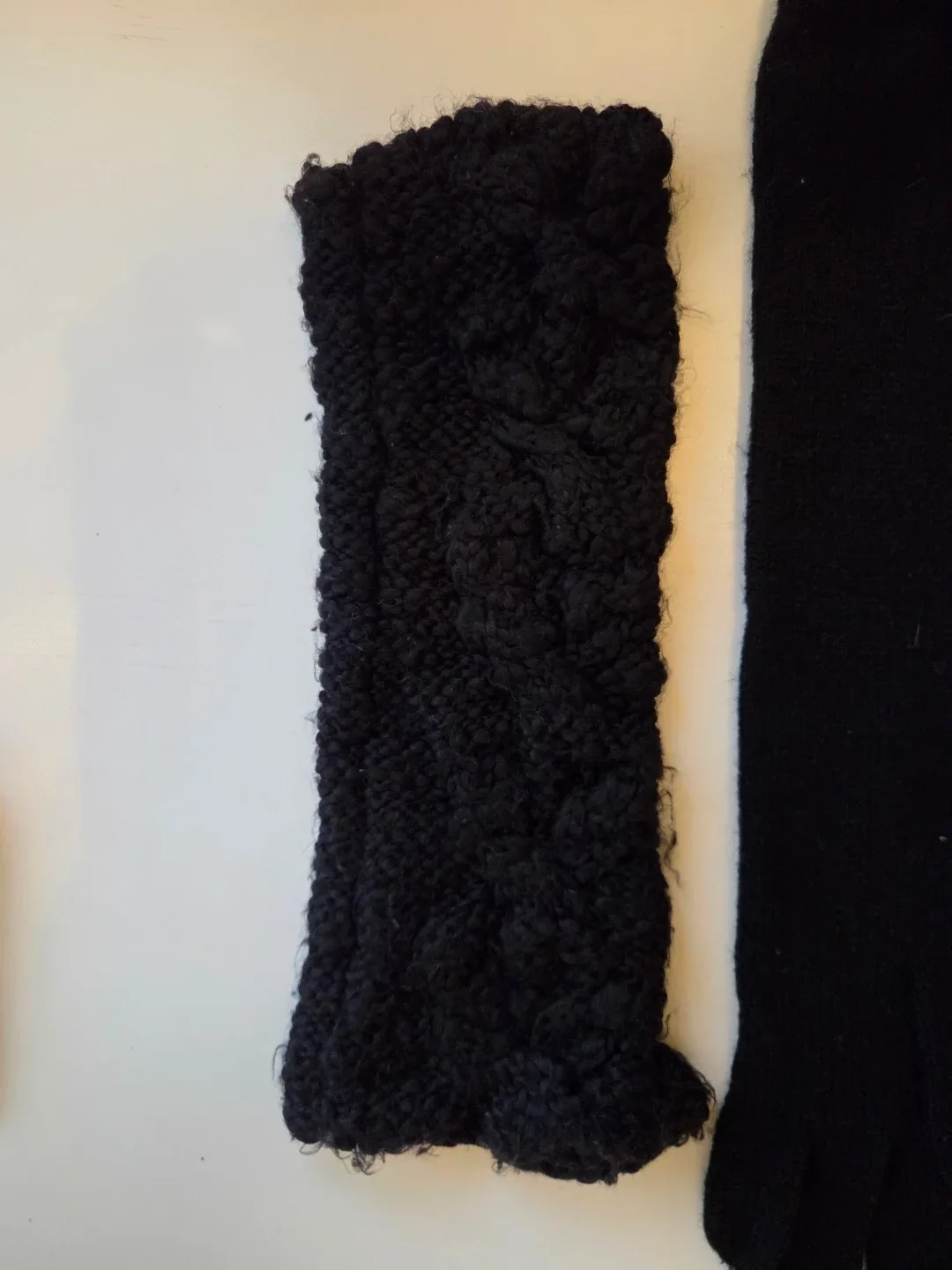 Set of Black Knit Gloves & Fingerless Warmers image indicator(2)