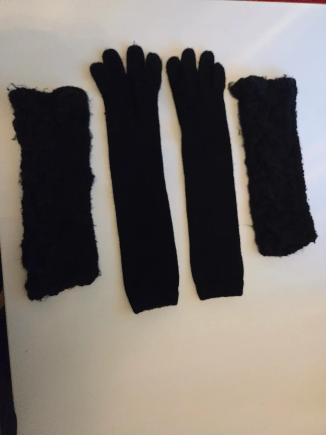 Set of Black Knit Gloves & Fingerless Warmers image indicator(4)