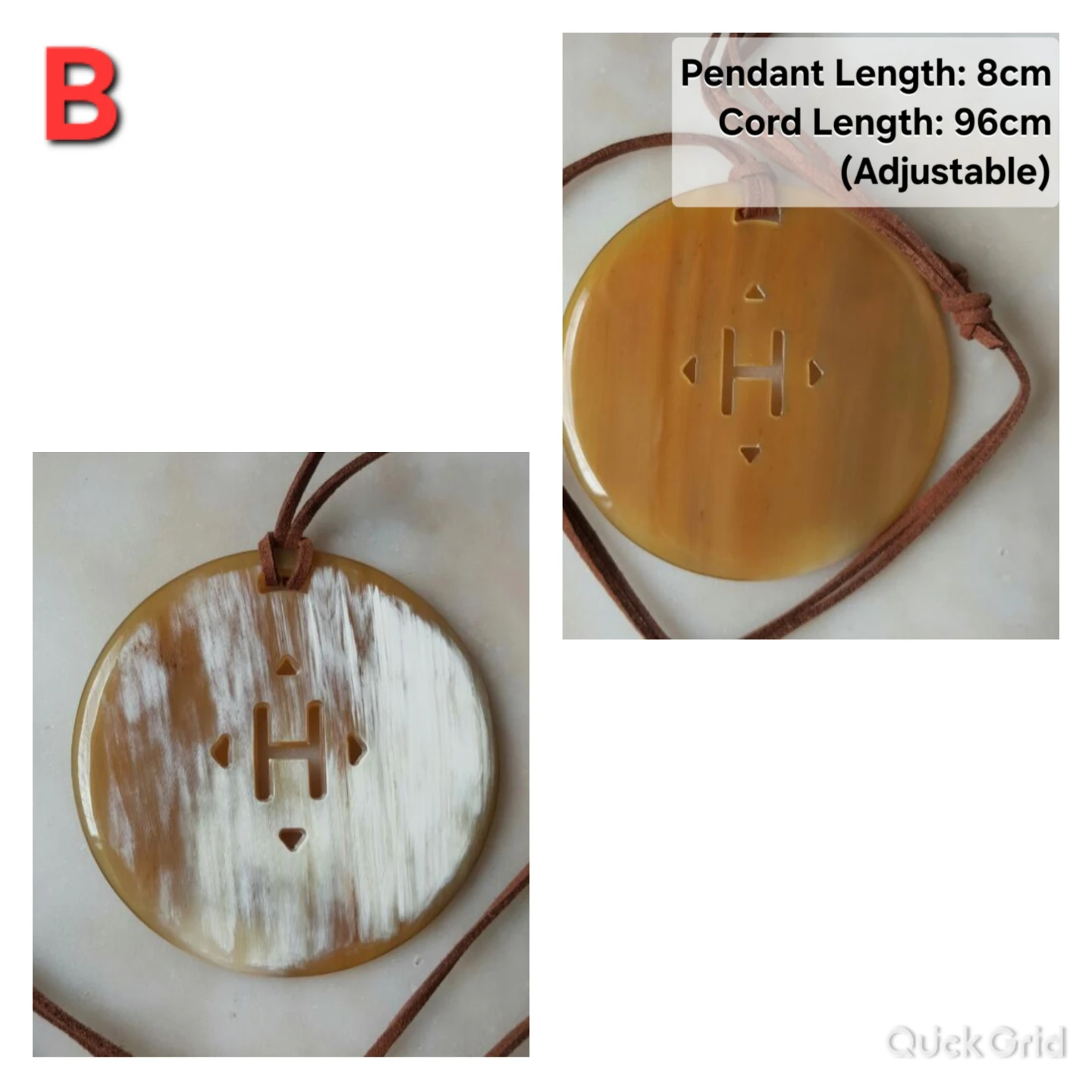 Handmade Buffalo Horn Pendant Necklaces - 4 Designs - photo 2