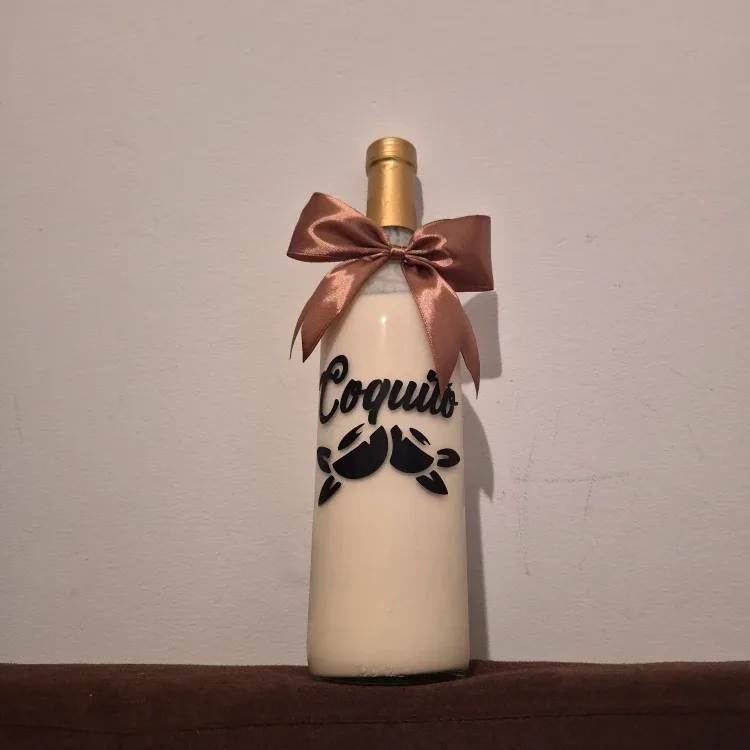 Homemade Coquito Bottle