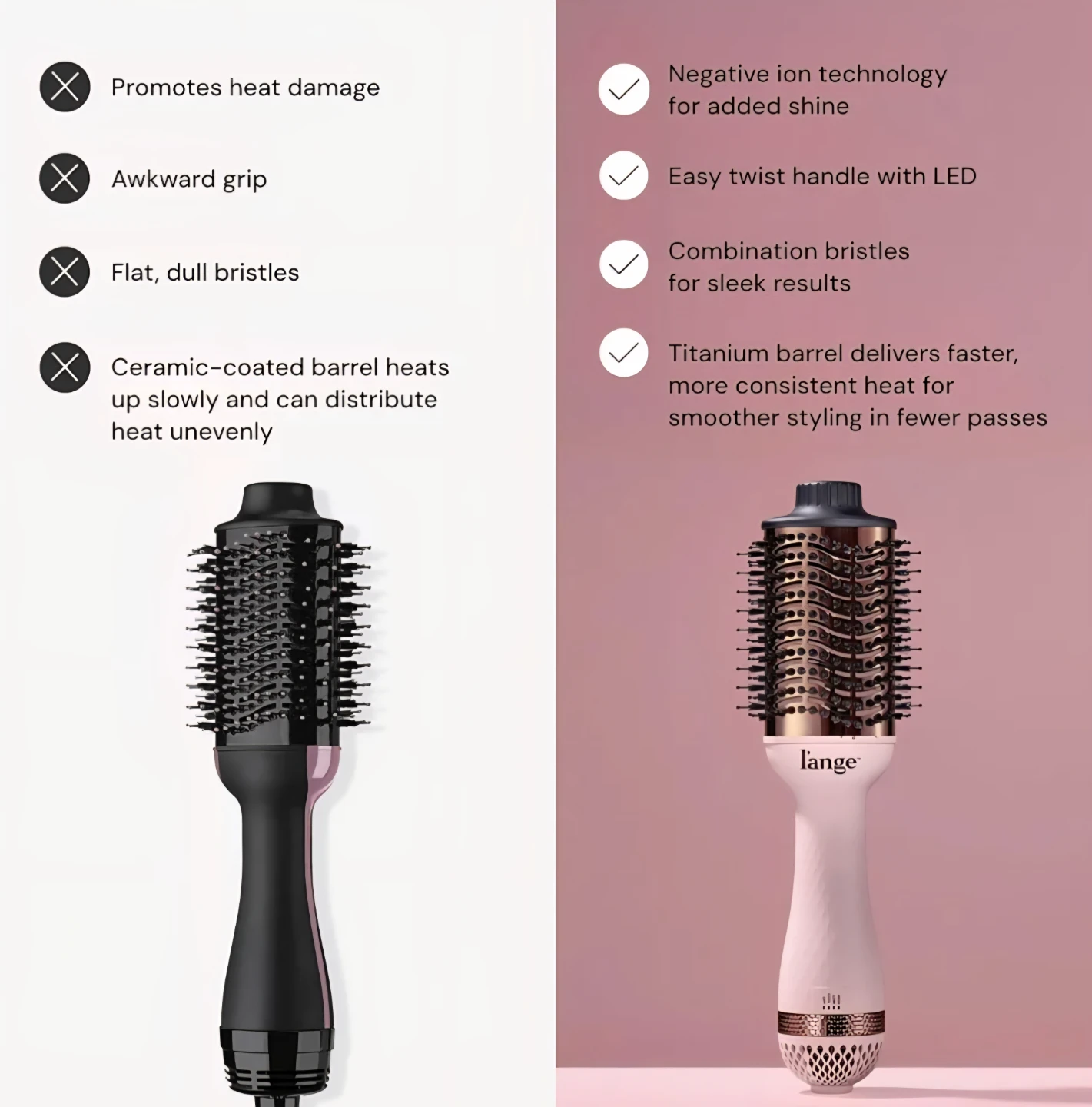 L'ange Le Volume 2-in-1 Titanium Brush Dryer 75MM - photo 4