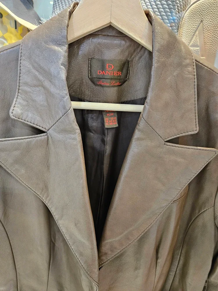 Dantier Italian Leather Coat Size M image indicator(3)