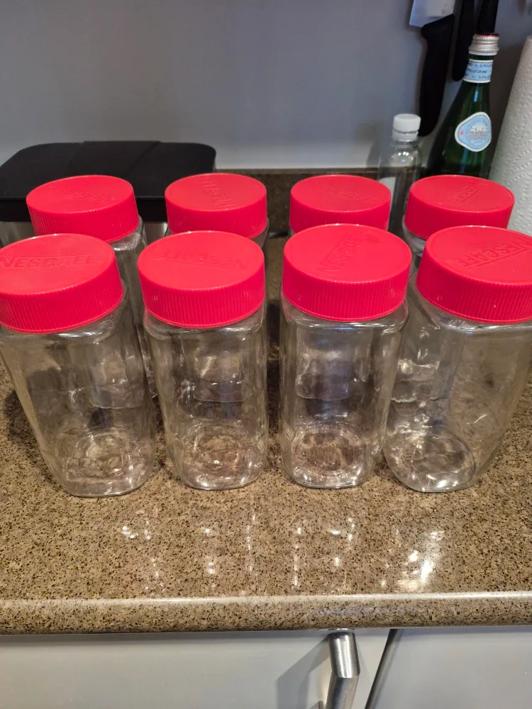 Set of 8 Vintage Nescafe Jars (Large) ➕ Bonus Mini Jar image indicator(3)