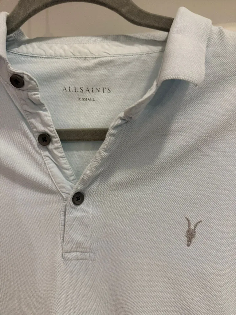 AllSaints Polo Shirt - XS - Light Blue image indicator(2)