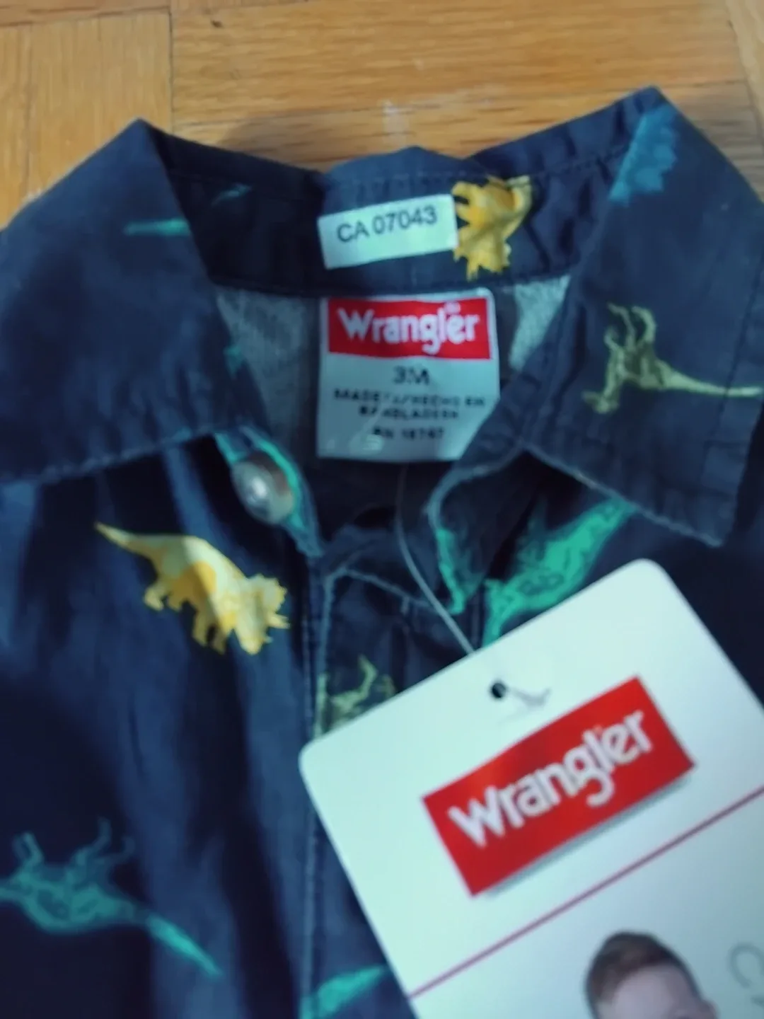 Wrangler 3M Dinosaur Print Bodysuit - New with Tags! image indicator(2)