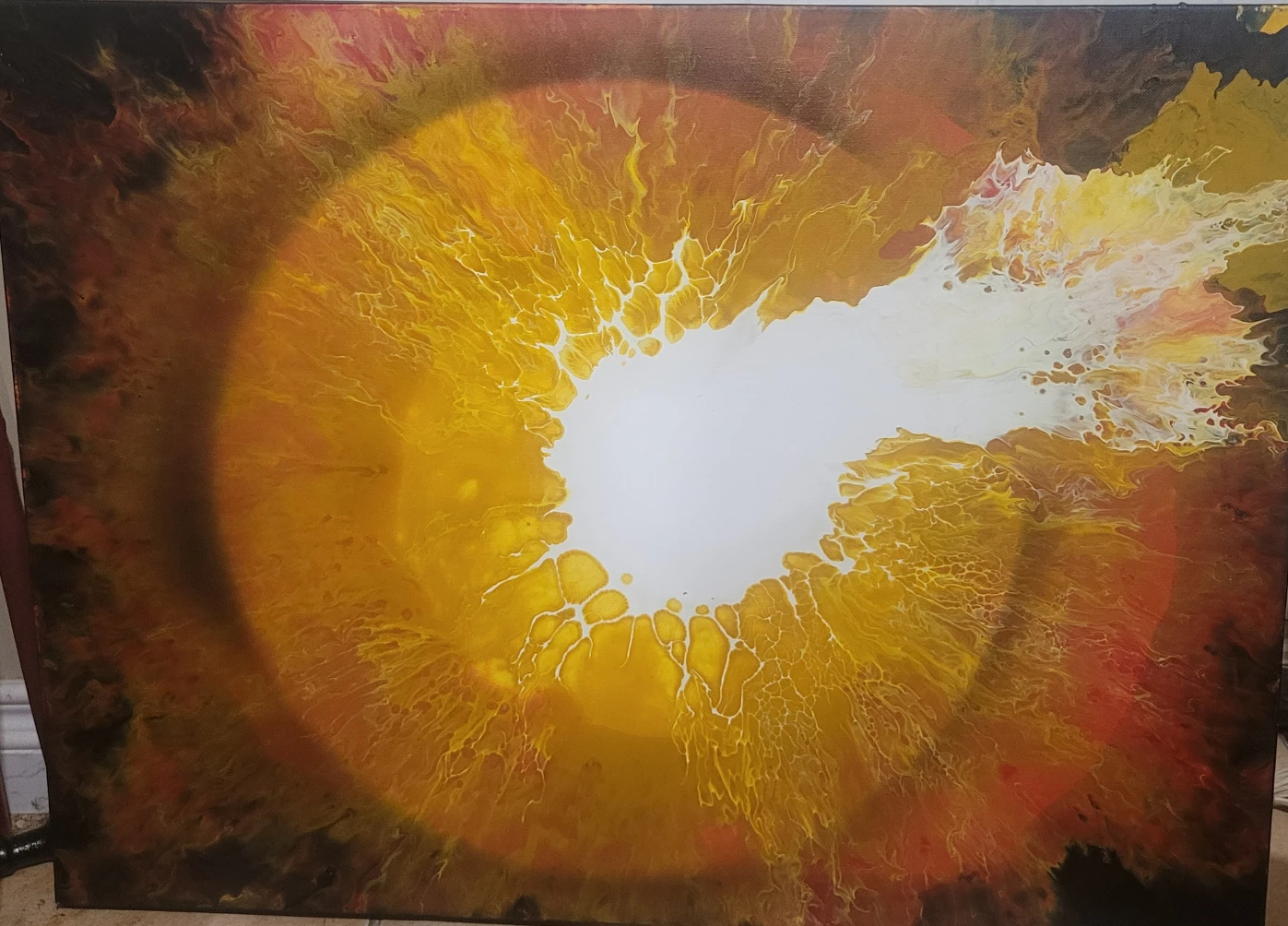 Abstract Art Painting - Yellow & Brown