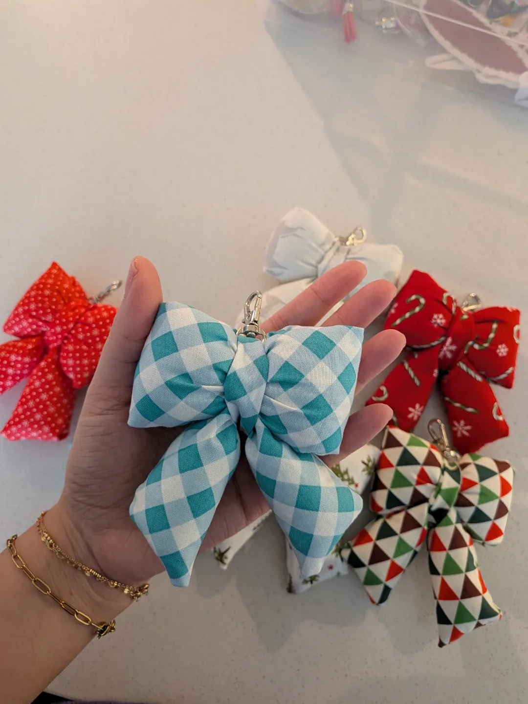 Handmade Puffy Bow Keychain image indicator(2)