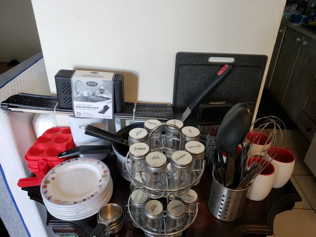 Kitchenware Bundle: Dish Rack, Spice Rack & More