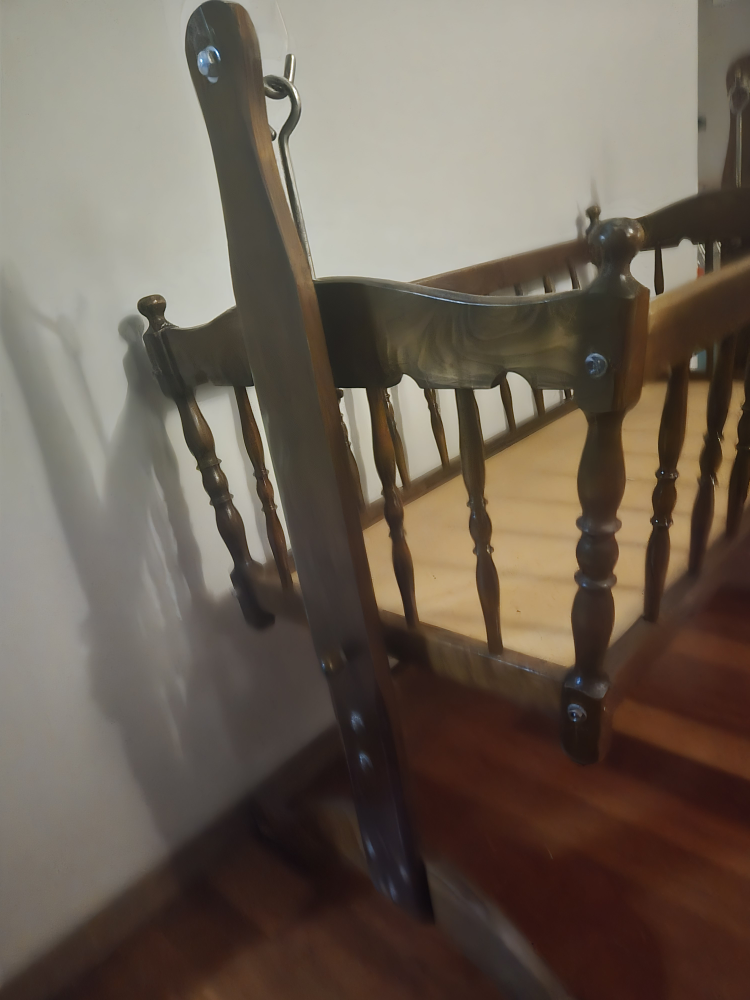Vintage Wooden Baby Cradle - photo 2