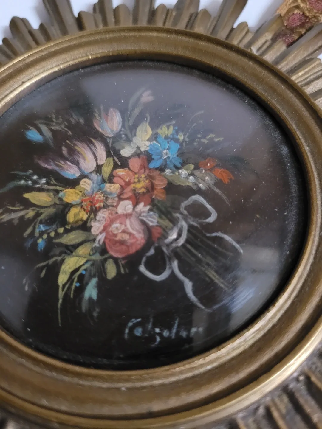 Hand painted miniature framed art work image indicator(8)