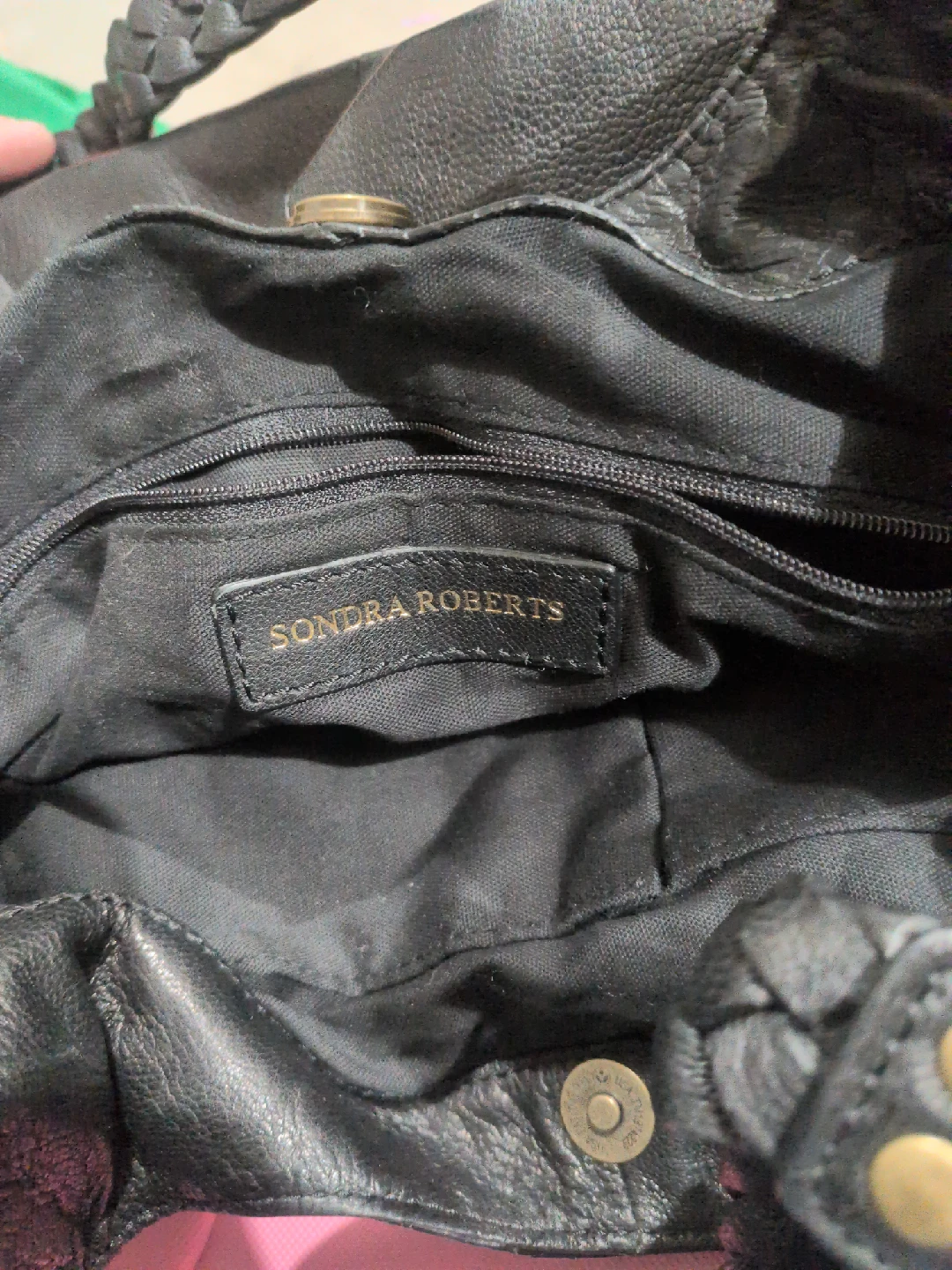 Sondra Roberts Black Leather Hobo Bag - photo 3