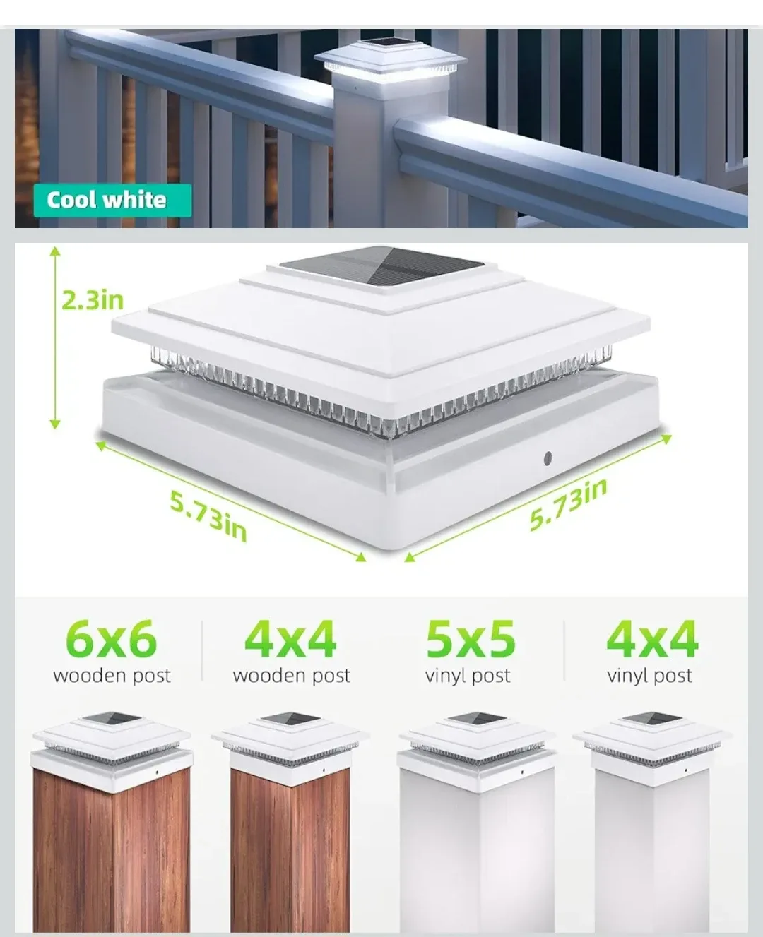 Solar Post Lights - Weaterprof Deck Lights pack of 12 New in box image indicator(6)