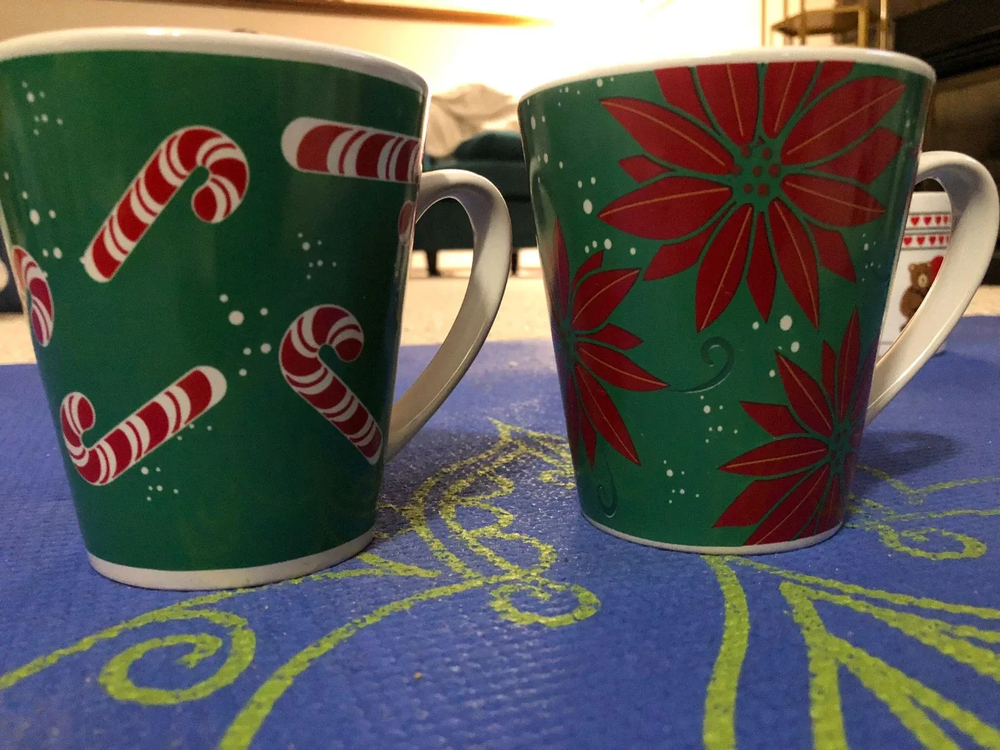 Christmas Mugs - Candy Cane & Poinsettia