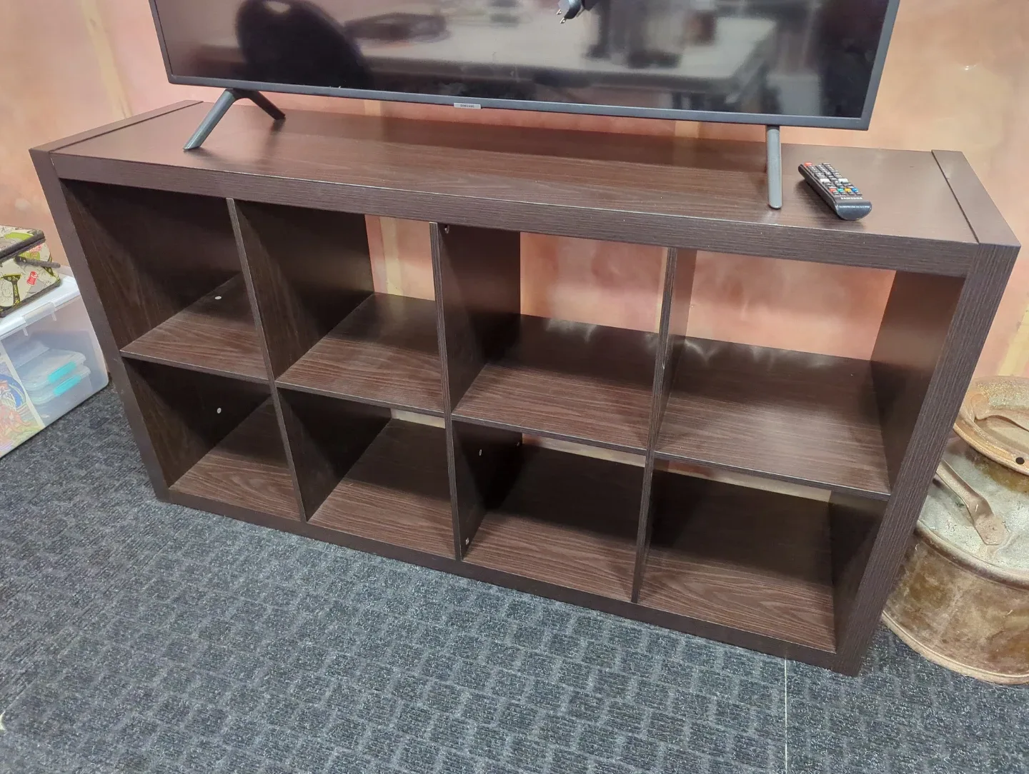 Brown 8-Cube Storage Shelf