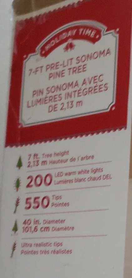 Holiday Time 7-ft Pre-Lit Sonoma Pine Tree image indicator(2)