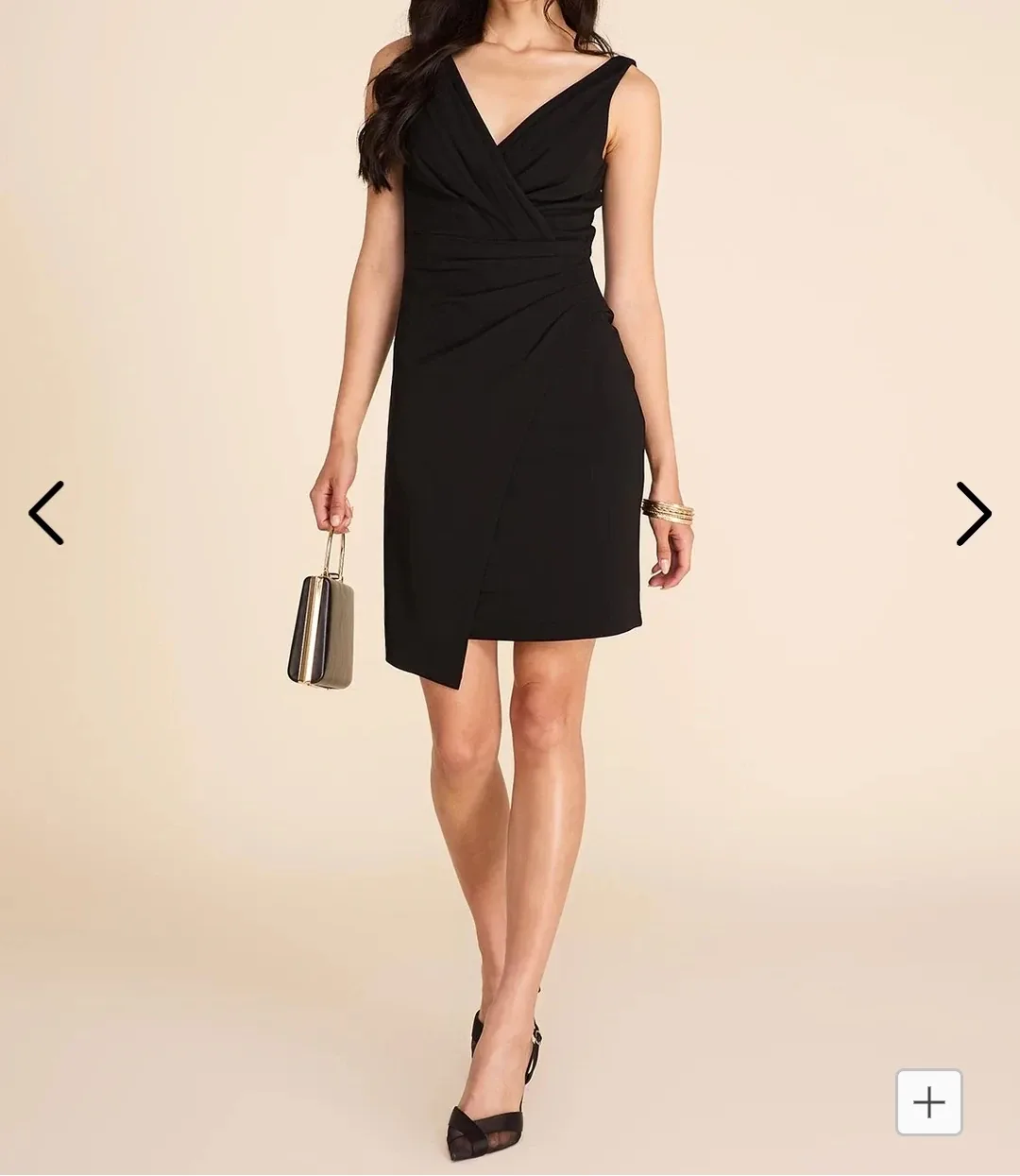 Le Chateau XS Black Asymmetrical Neckline Mini Dress image indicator(2)