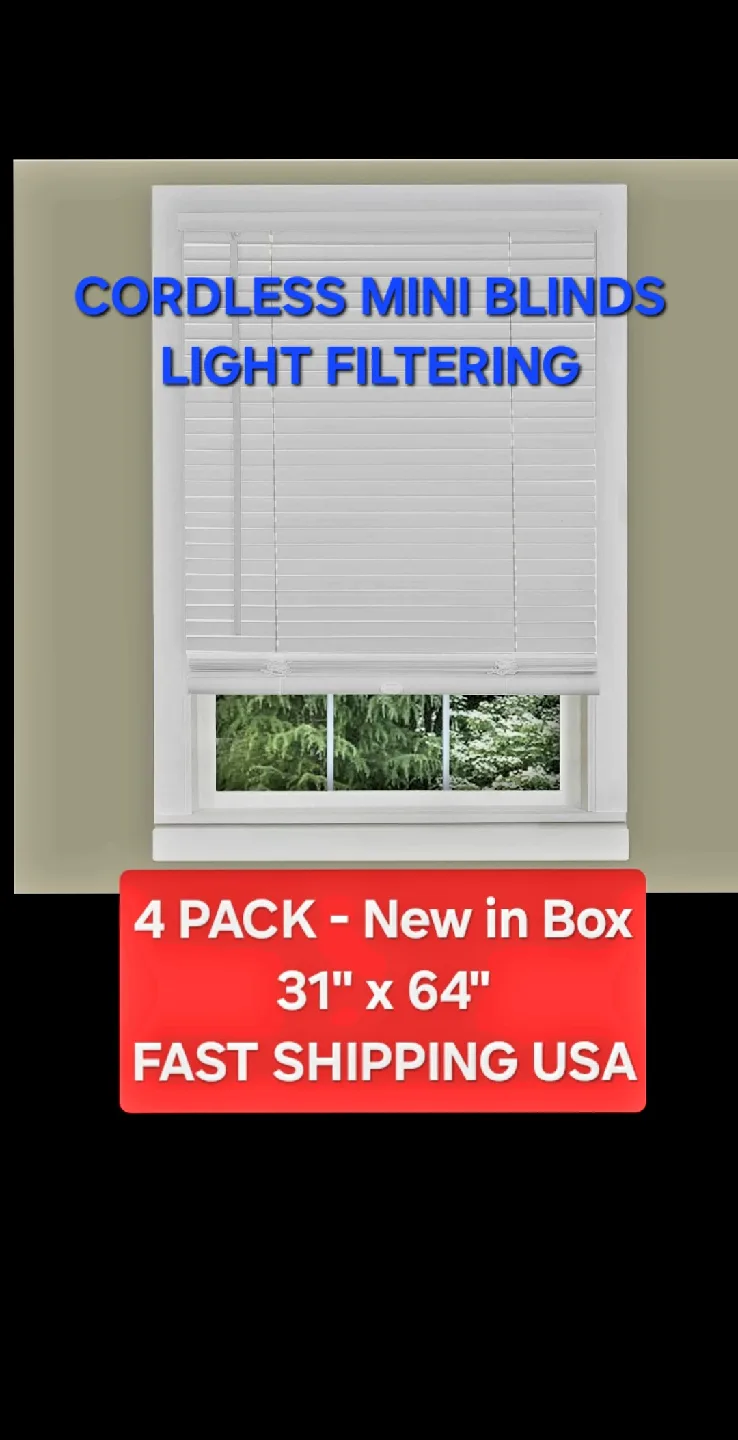 New Cordless Mini Blinds 31" x 64"