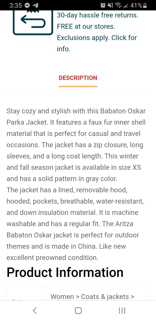 Babaton Oskar Parka - Charcoal - Size M image indicator(8)