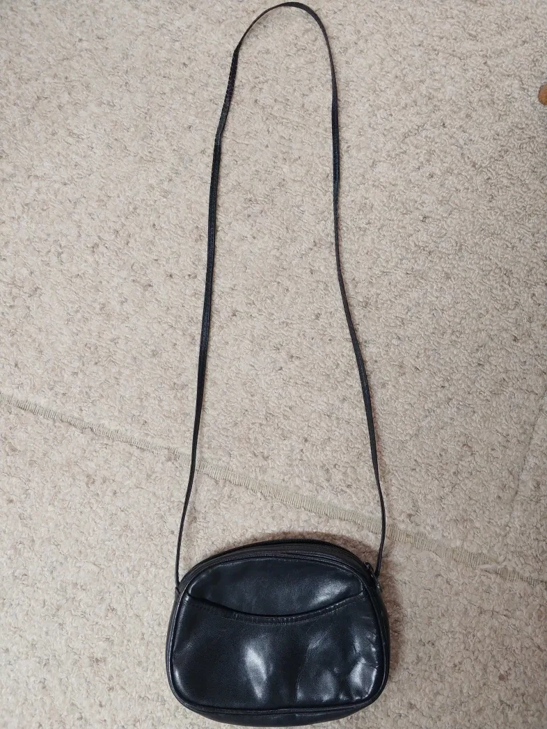 Black Leather Crossbody Bag