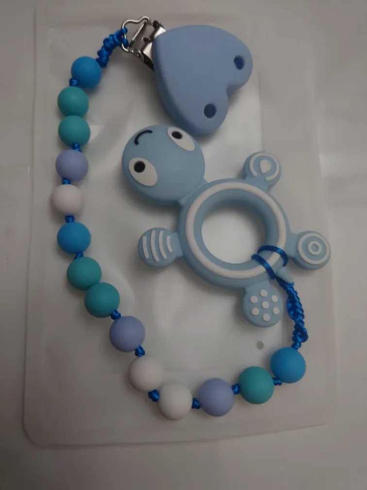 Handmade Baby Teether Toy with Clip