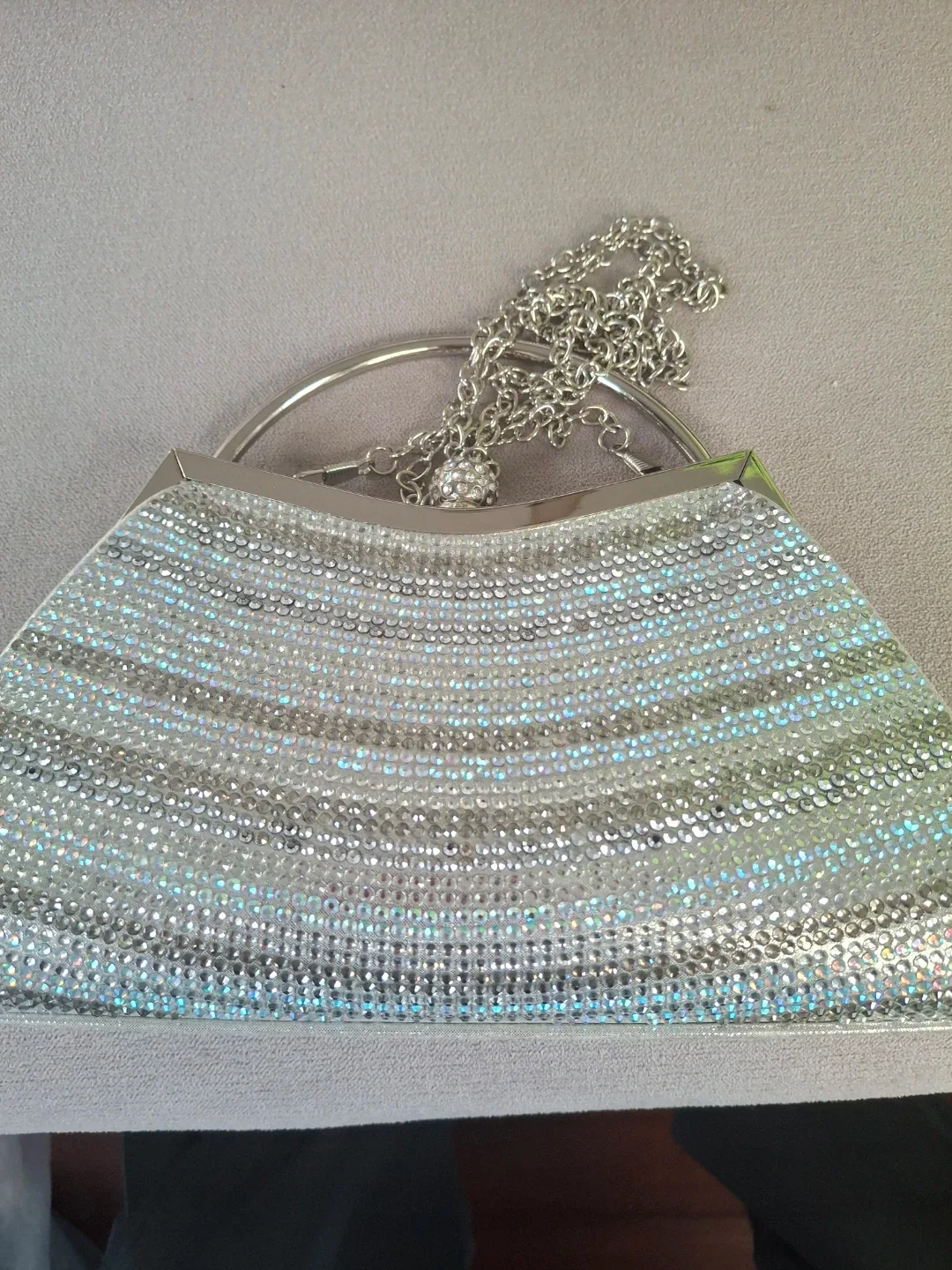 Silver Rhinestone Evening Bag thumbnail