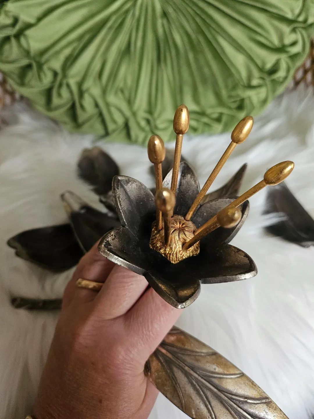 Vintage S. Agudo Flower Ashtray 1950s image indicator(7)