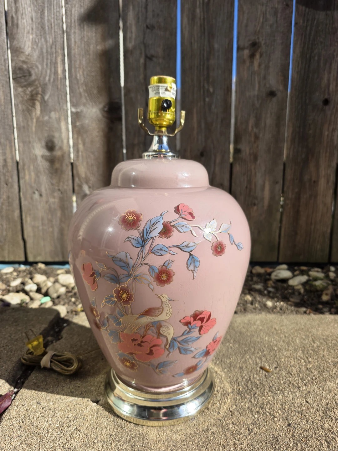 Pink Floral Table Lamp