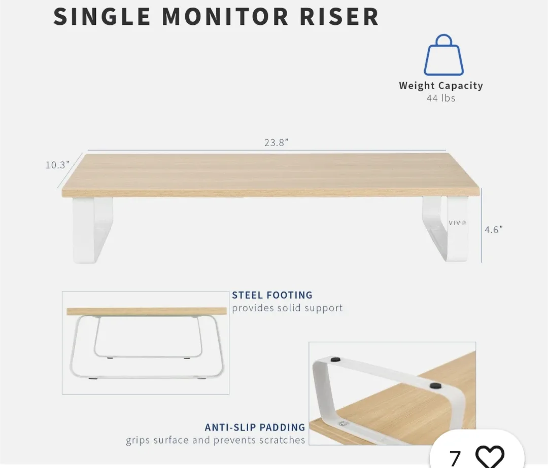 IN BOX Brand NEW VIVO STAND-V000WM Light Wood Monitor Riser image indicator(3)