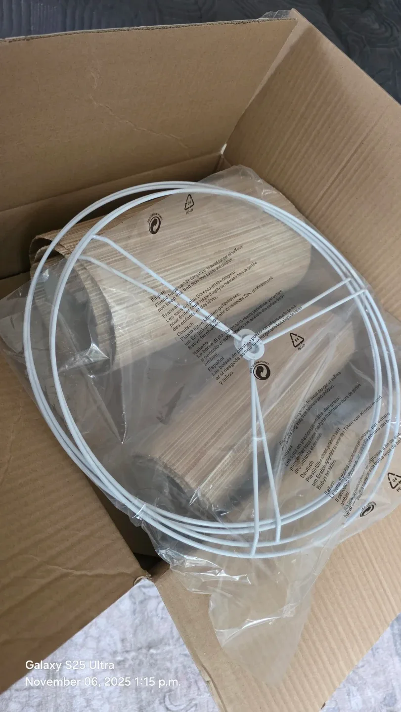 GO&SO Drum Lamp Shade - Yellow Straw Stripe image indicator(3)