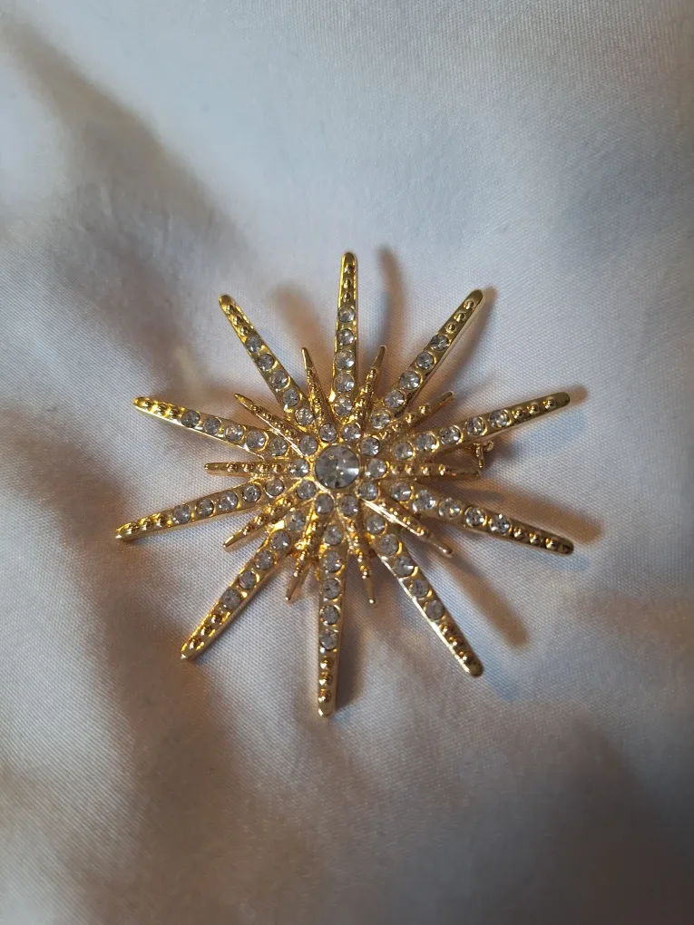 Starburst Brooch - Gold Tone