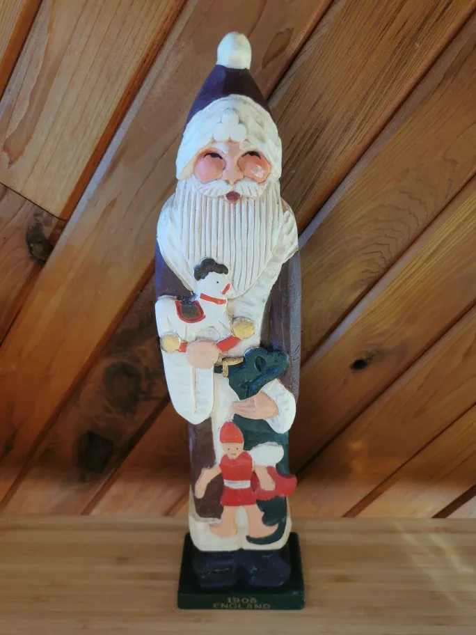 Vintage Handcarved Folk Art Santa