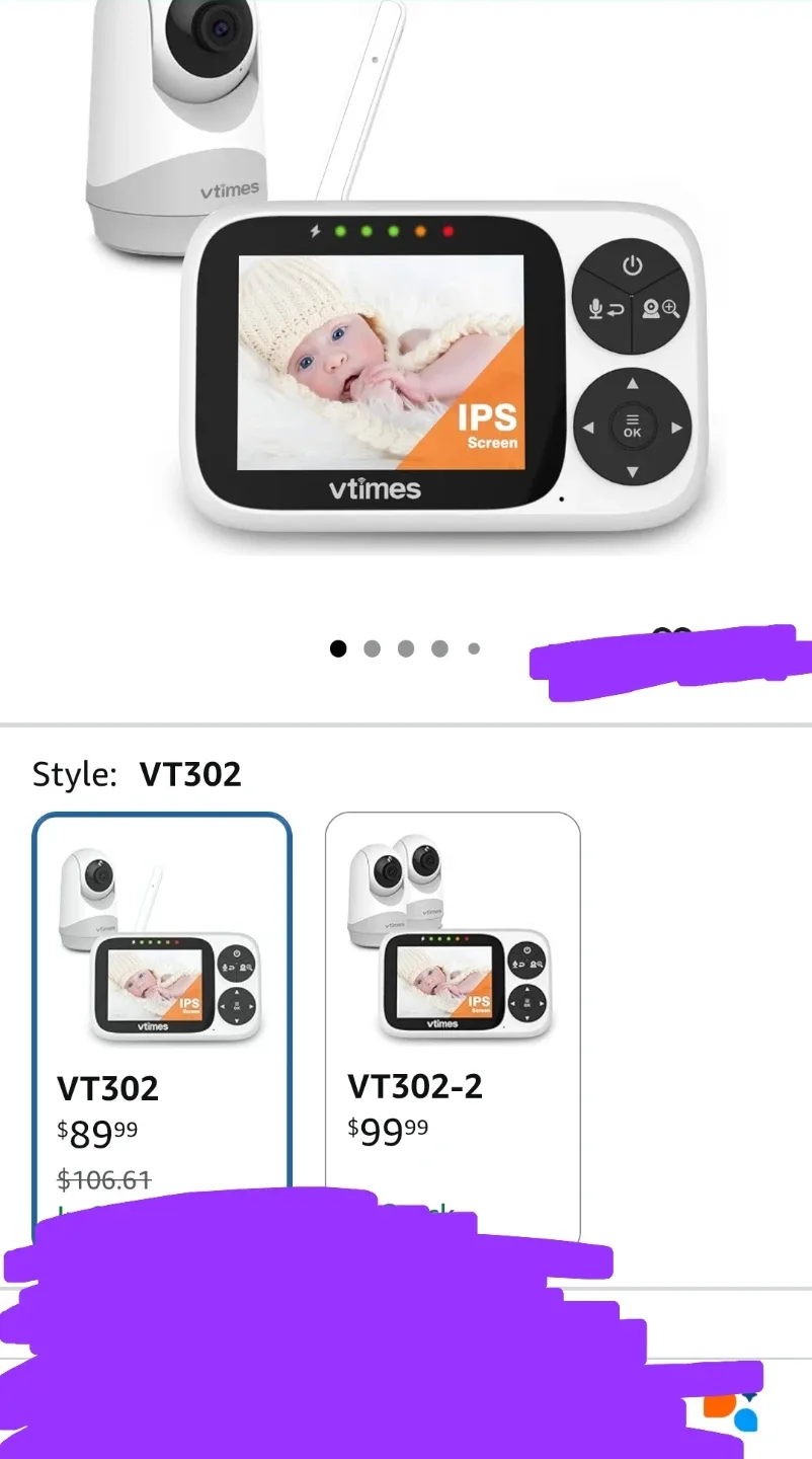 NewVideo Baby Monitor with 1 Camera, 3.2" IPS Screen image indicator(2)