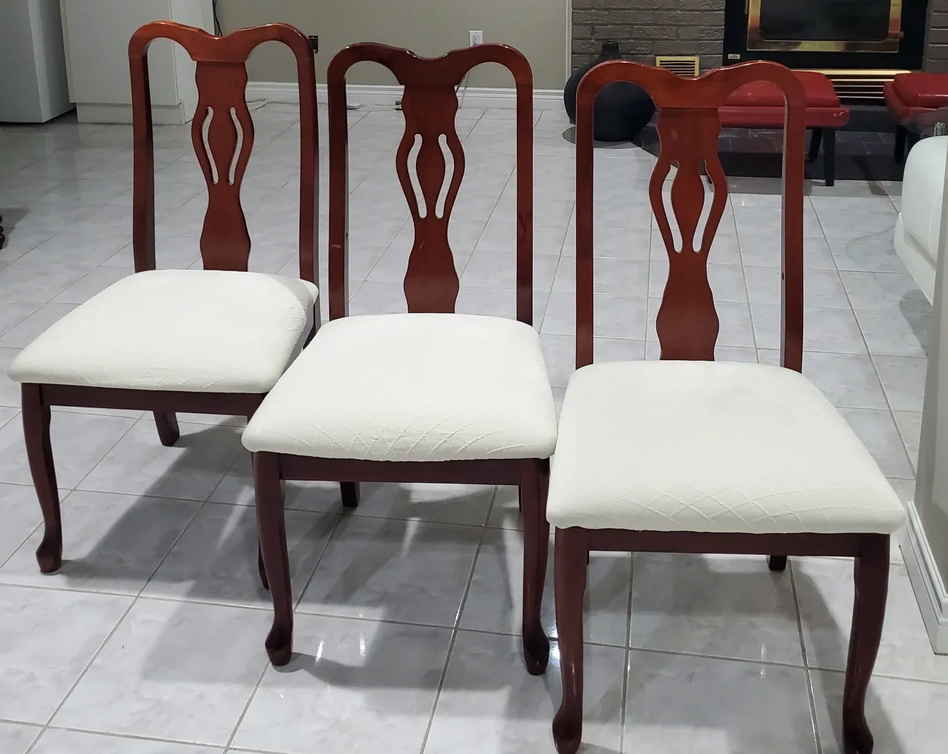 Wooden Dining Chairs - Set of 3