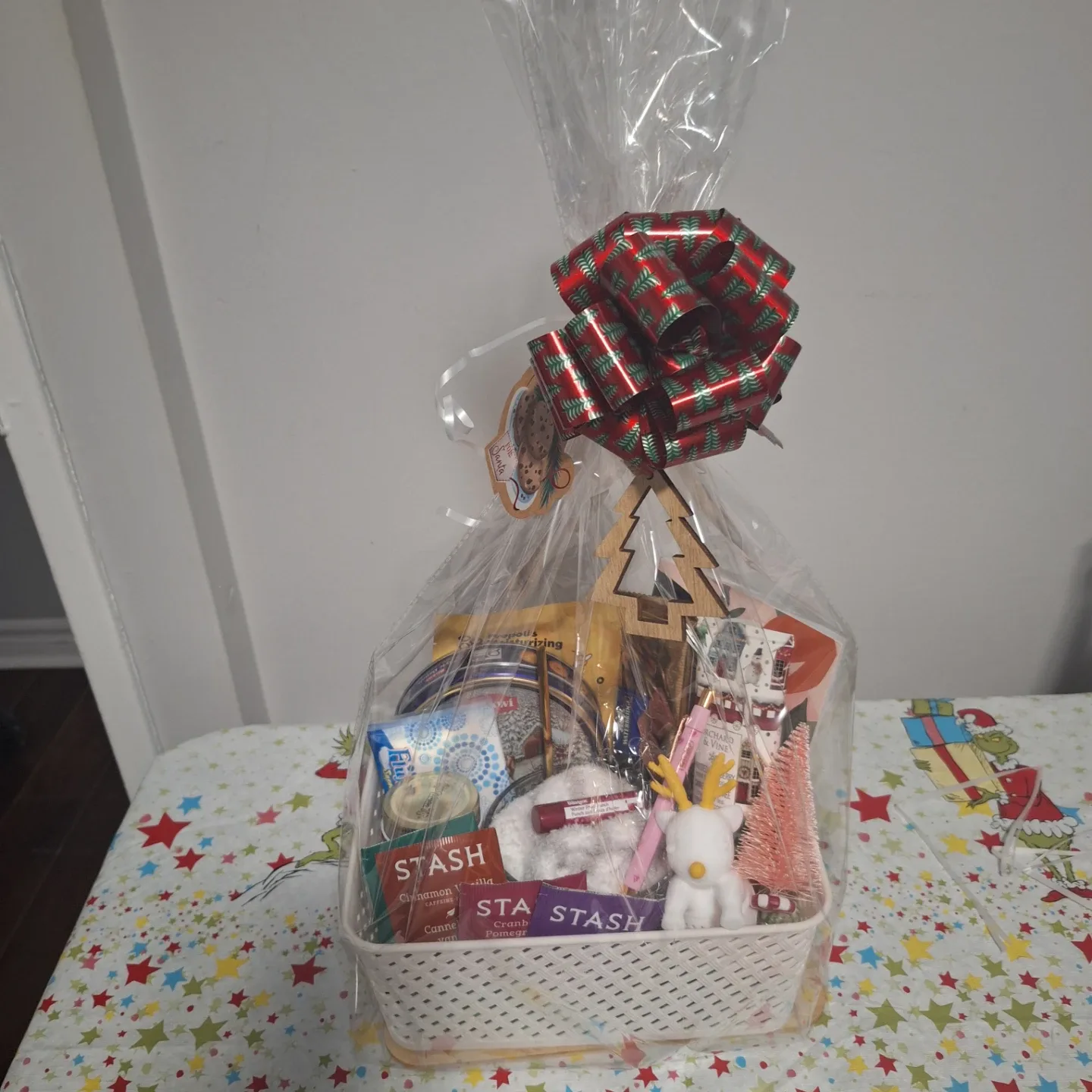 Holiday Gift Basket with Tea, Biscuits, and More!
