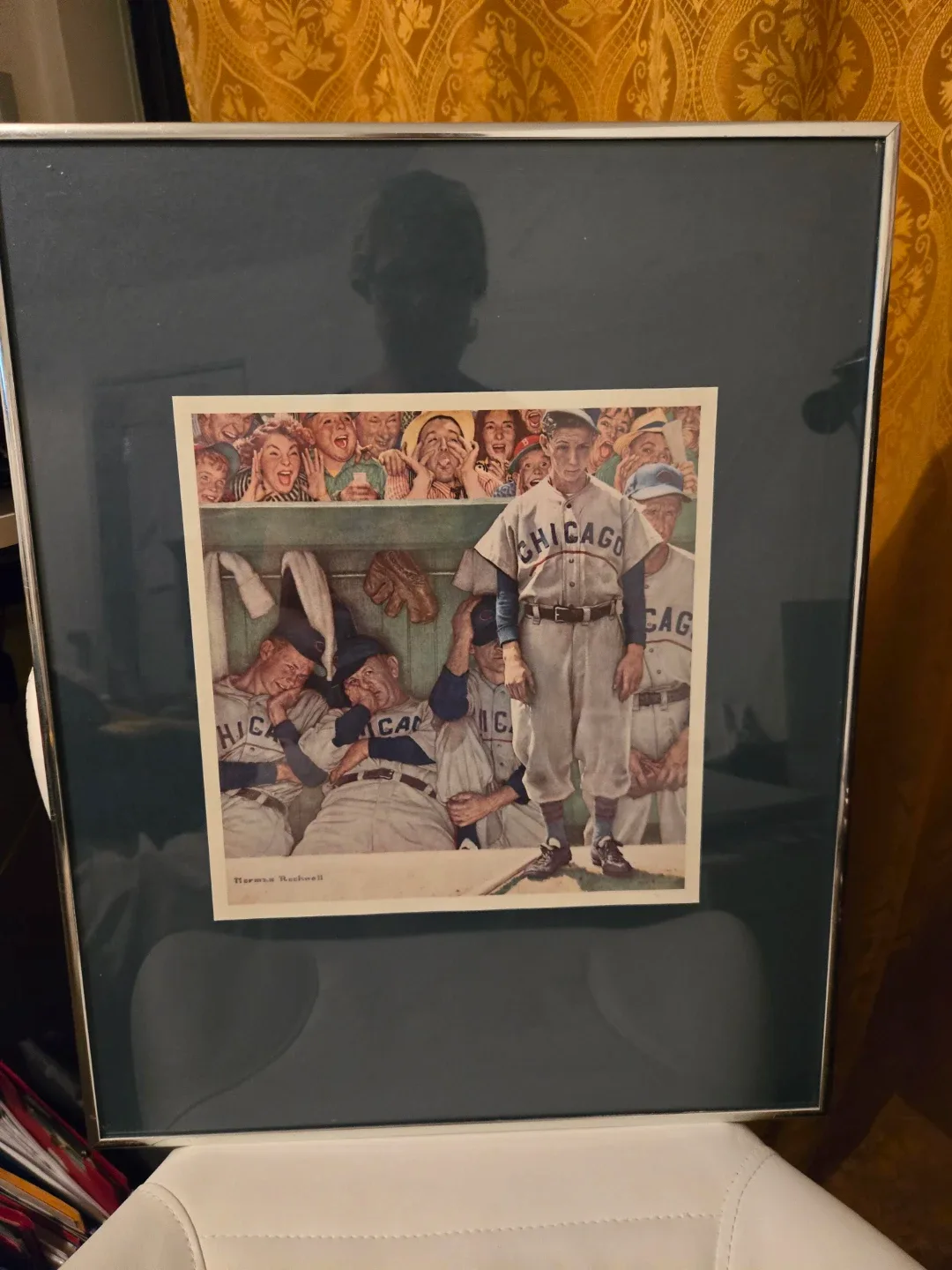 🥕 Vintage Framed Collectible Norman Rockwell,  'Dugout' Print