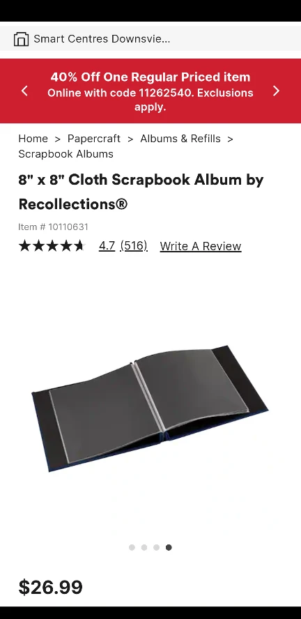 Recollections 8" x 8" Cloth Scrapbook Album - New - photo 5