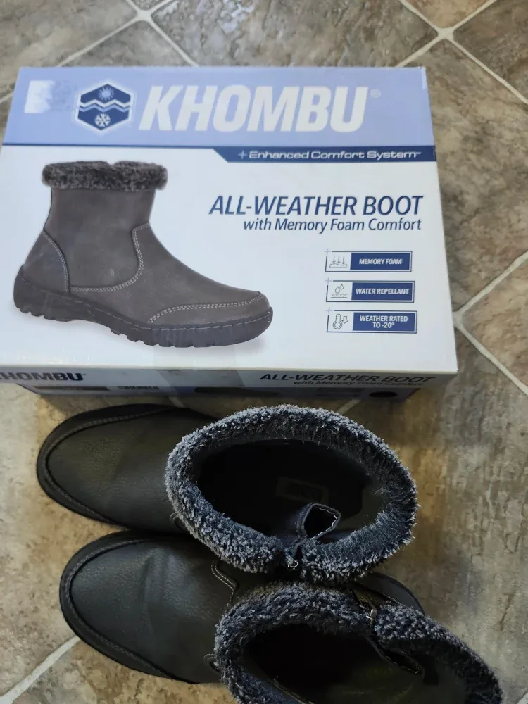Khombu Addison Women's Size 6 Grey All-Weather Boots
