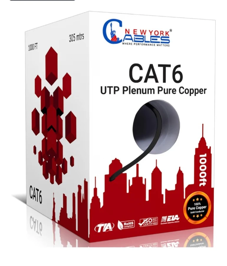 New York Cables CAT6 Plenum 1000FT UTP Cable