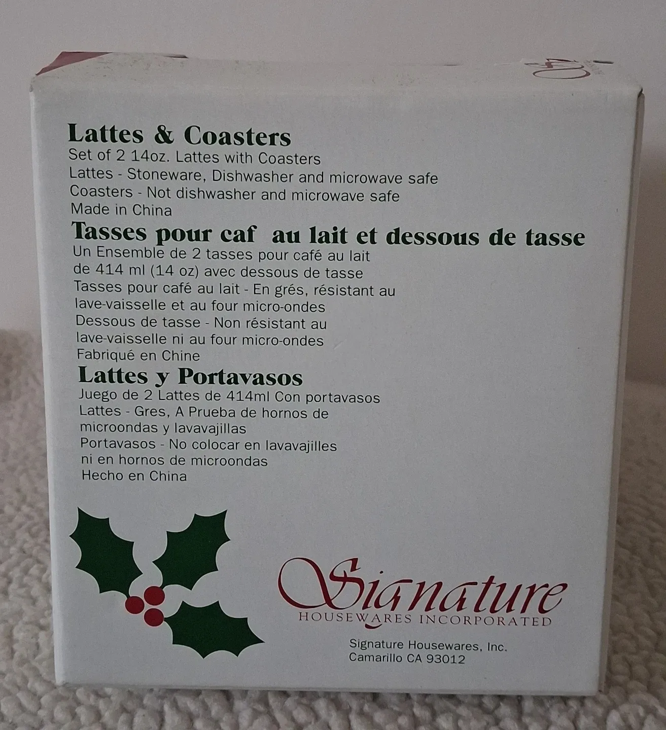 Signature Housewares Lattee Mugs Set of 2 image indicator(7)