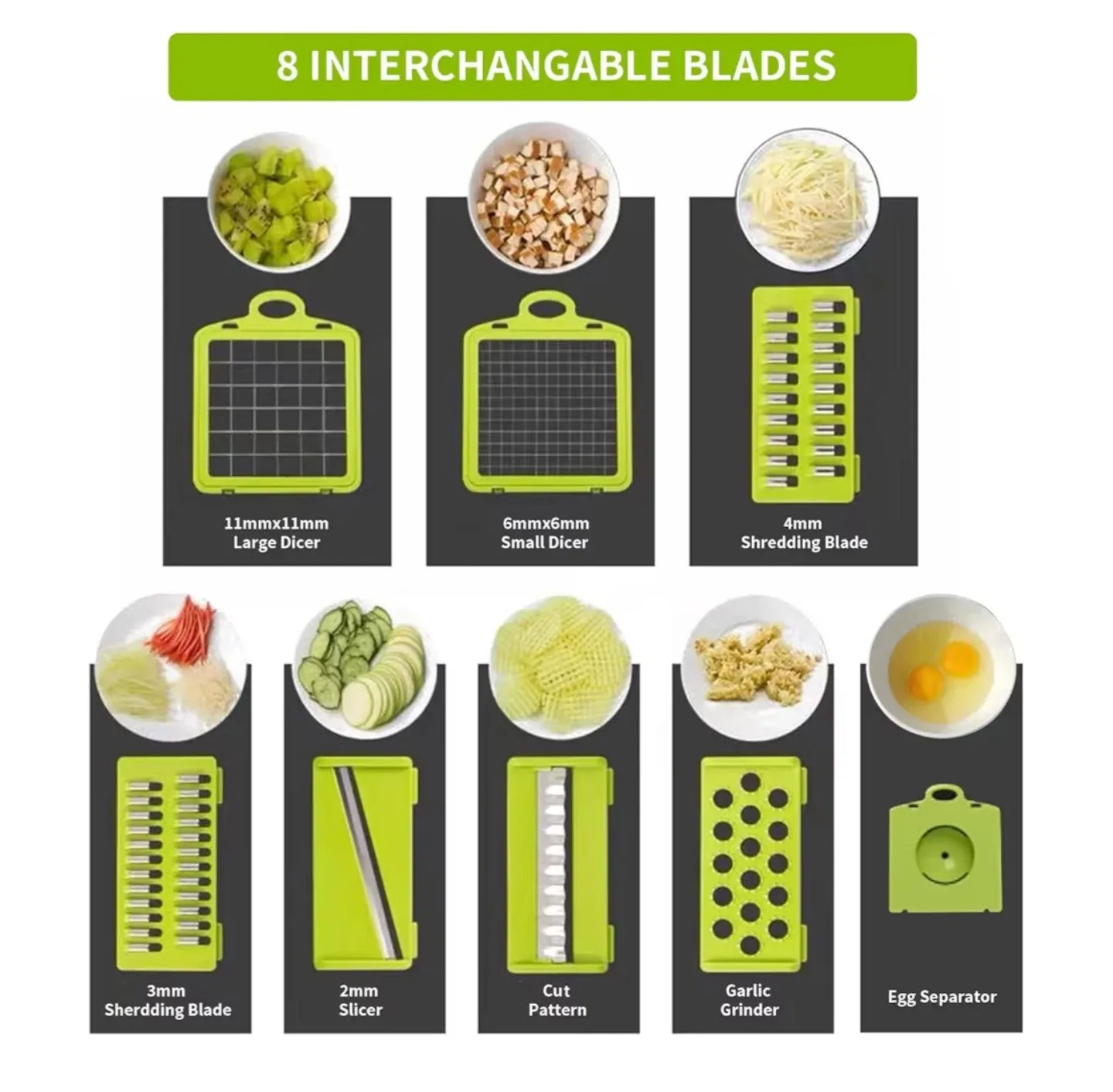 Vegetable Chopper - Grey and Green image indicator(2)