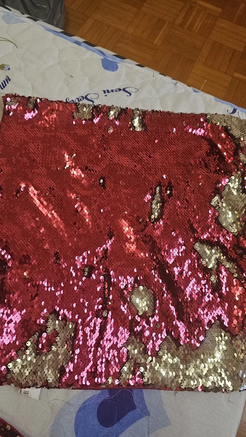 Sequin Pillow Cover - Red & Gold - photo 4