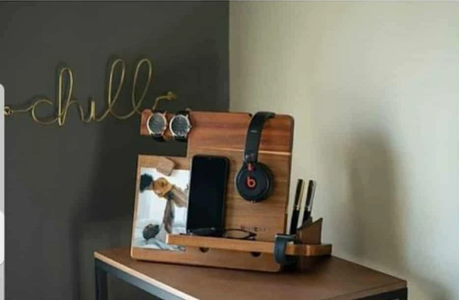 WUTCRFT - Wood Docking Station/Nightstand Organizer with... - photo 4