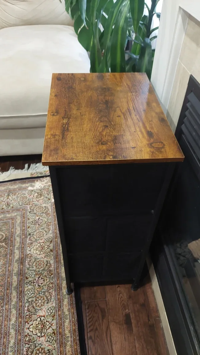 Wood & Black 3-Drawer Storage Cabinet image indicator(4)