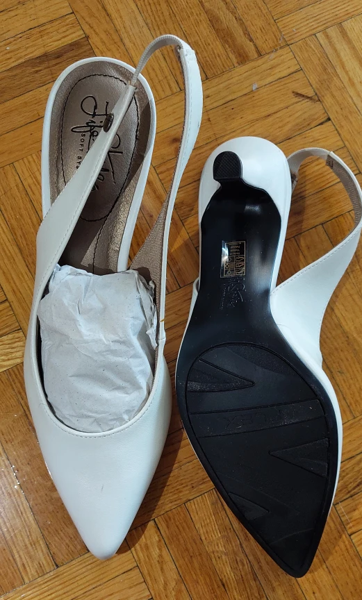 Life Stride Women's White Slingback Heels Size 8.5 - photo 3