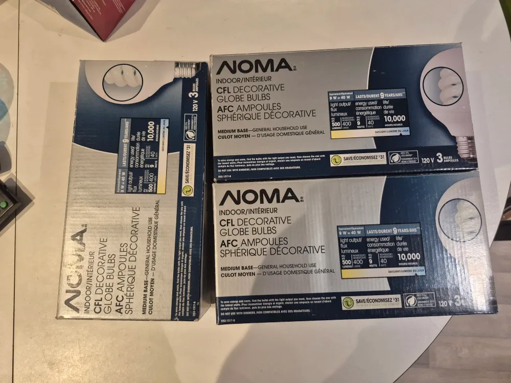 NOMA Indoor/Interior CFL Decorative Globe Bulbs - New