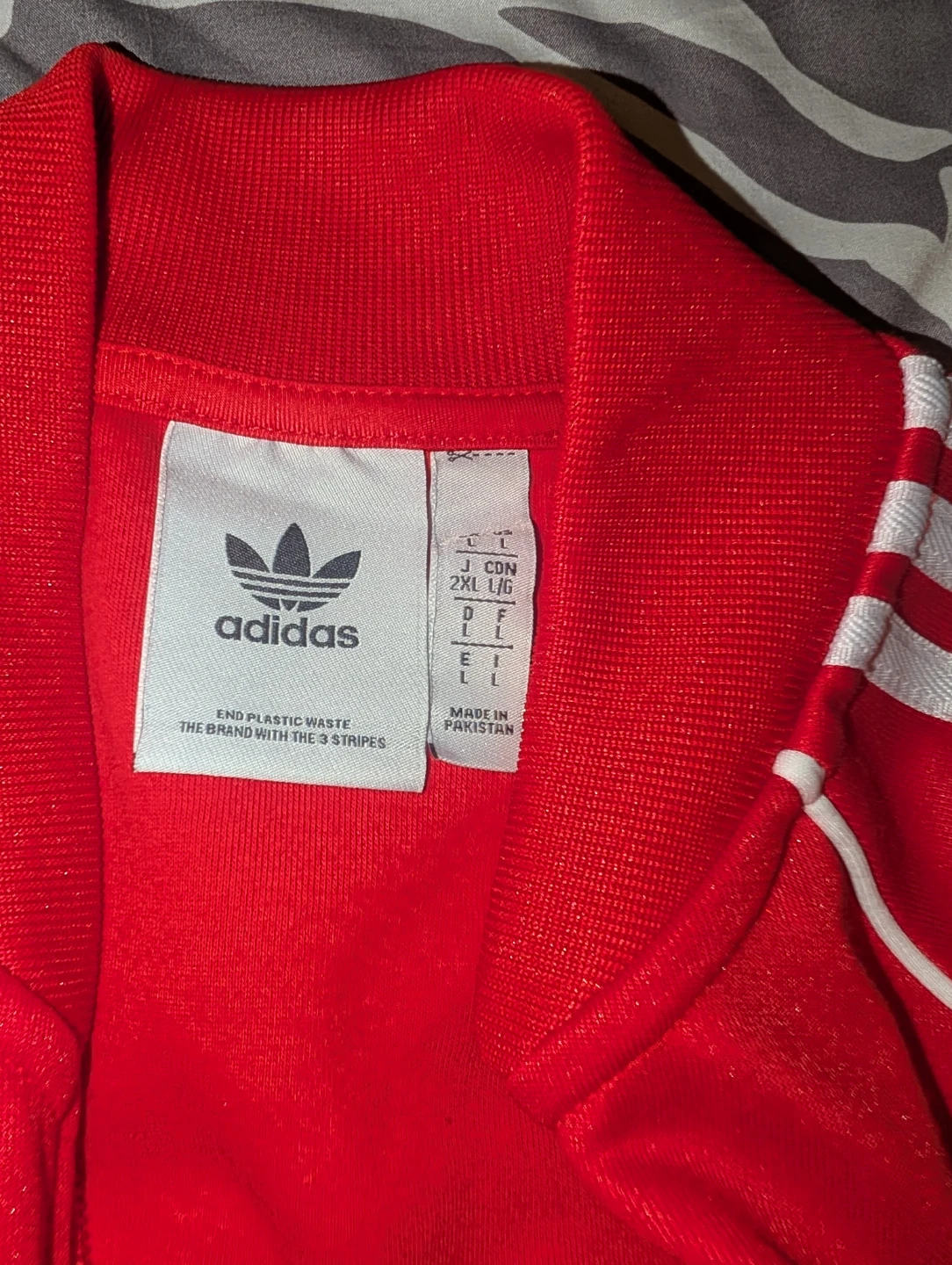 Adidas Red Tracksuit, Size L/M - photo 2