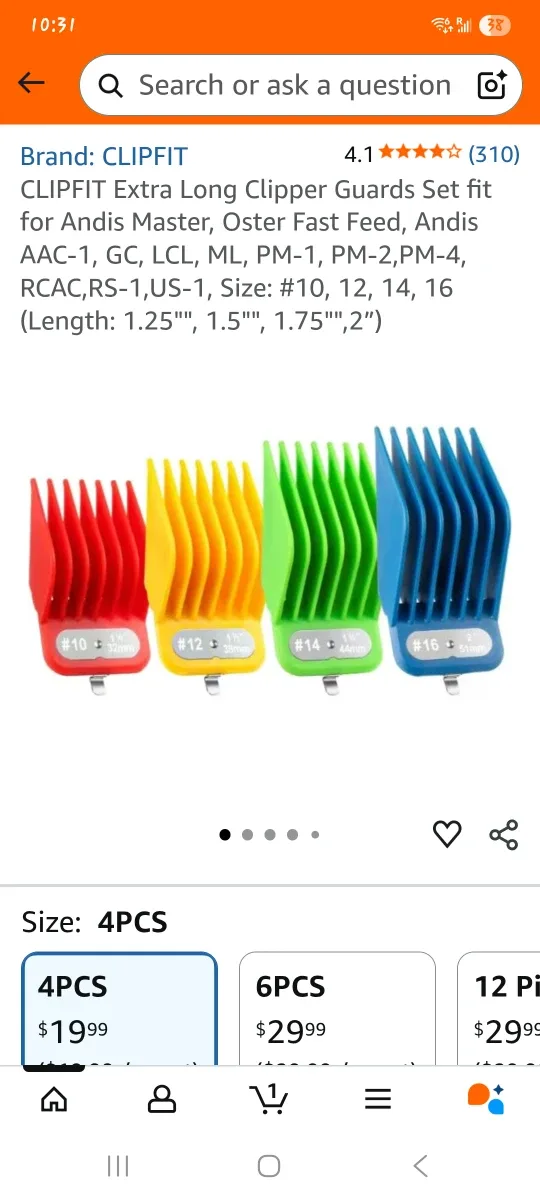 CLIPFIT Clipper Guards Set - 4 Pcs